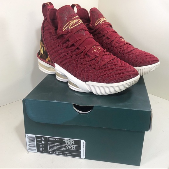 Lebron James Lebron 16 Maroon Nike Lebron XVI Red/Gold NWB